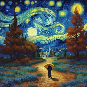 Starry Night Inspired Print Art 8x10